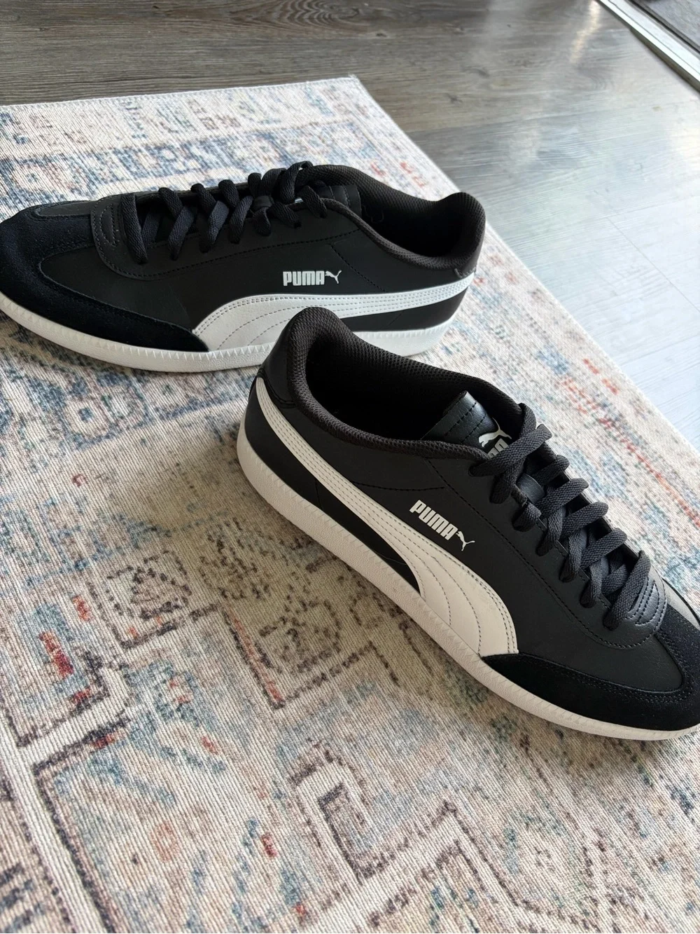 Puma Men’s Black and White Classic Low-Top Sneakers